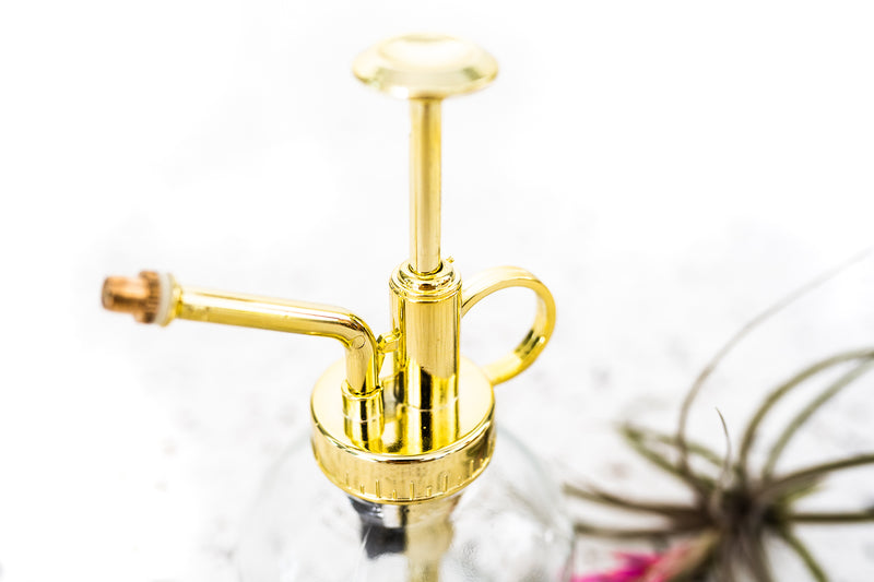 Close up of Gold Painted Nozzle on Glass Mister