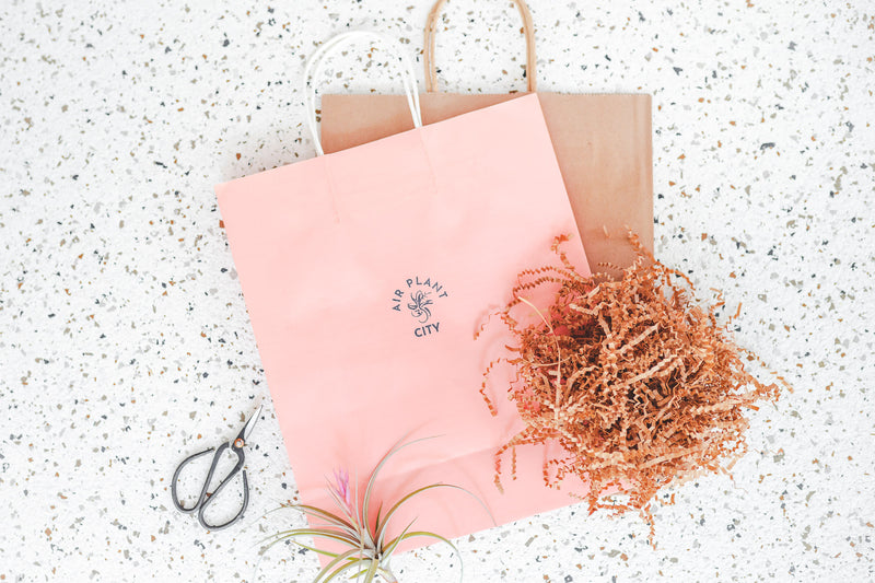 Branded Gift Bag, Brown Crinkle Paper Stuffing